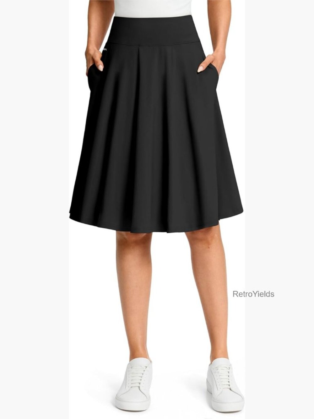 24" Knee Length Skort with Pockets for Women Dressy Casual Midi Summer Travel